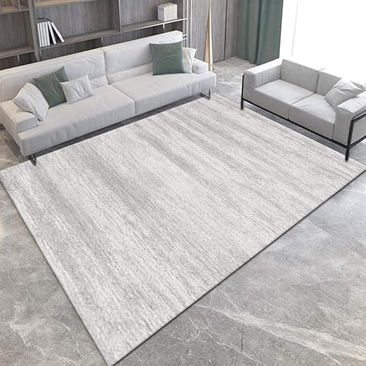 Alfombra Decorativa Gris Liso Simple Moderno Suave Resistente al