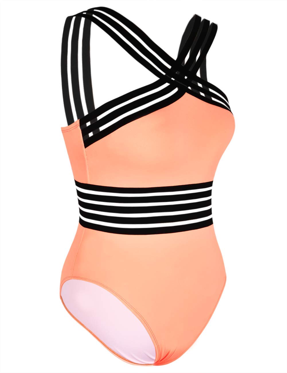 hilor women's one piece swimwear front crossover swimsuits hollow bathing suits monokinis