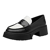 Coach Women's Leah Platform Loafer, Black/Optic