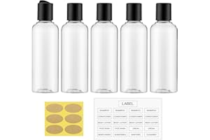 Travel Bottles for Toiletries 3.4 oz – Travel Size Containers for Shampoo Plastic – Small Empty Lotion Squeeze Bottle for Liquid TSA Approved – Leak Proof Mini Conditioner Refillable Clear 100ml
