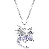 luomart Dragon Dinosaur Necklace Birthday Gifts for Girls,Dragons Dinosaurs Pendant Necklaces Jewelry for Women