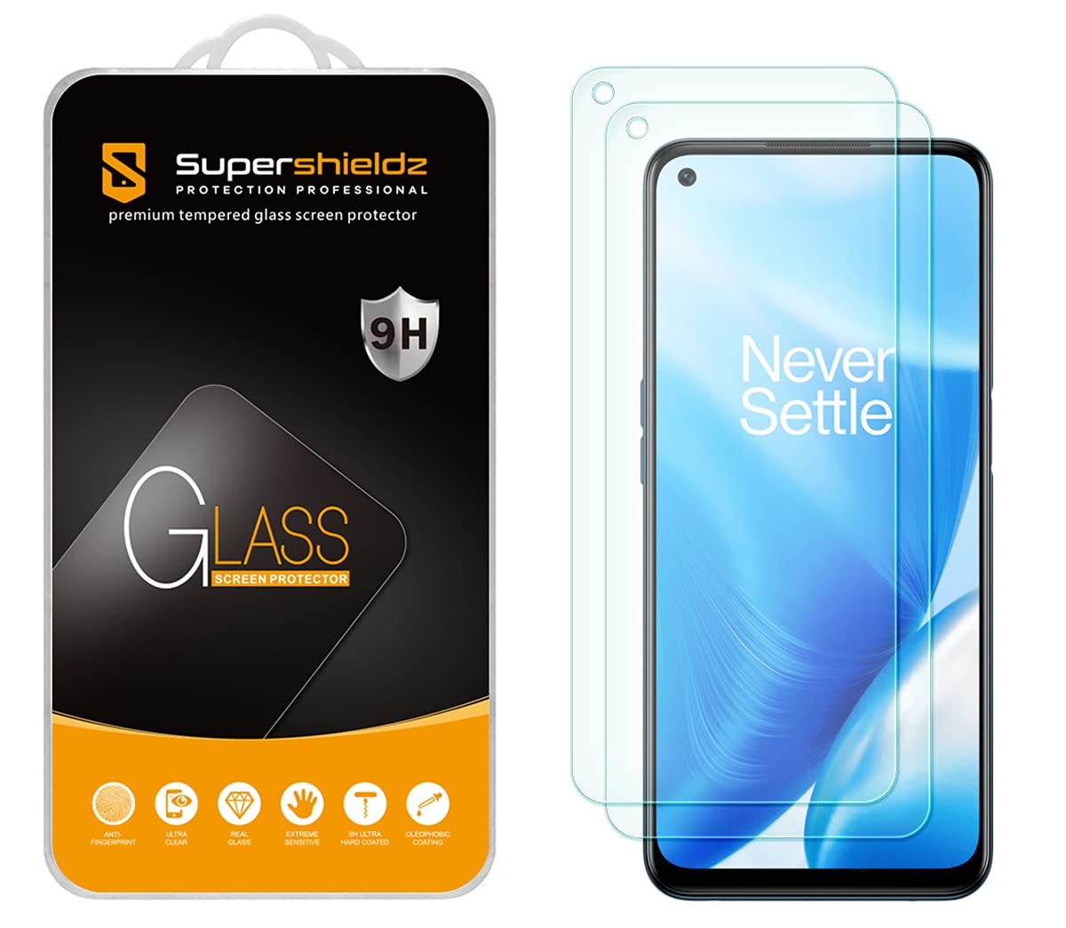 Supershieldz (2 Pack) Designed for OnePlus Nord N200 5G [Not Fit for Nord N20 5G] Tempered Glass Screen Protector, Anti Scratch, Bubble Free