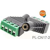 CablesOnline 2-Pack 3.5mm (1/8") Stereo TRRS Female Jack to AV 4-Screw Terminal Block Balun Connectors, PL-CN17-2