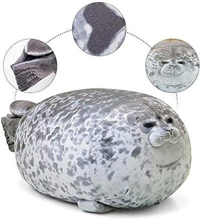 Baboies Plush Seal Pillow Grey Medium Chubby Blob Plush Toy Cotton