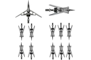 Fay Outdoor Sport 100 Grain Hunting Broadheads Mechanical for Compound Recurve Bow Arrows and Crossbow Bolts with Two Blades