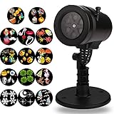 Christmas Lights Outdoor Projector , Newest Version Waterproof Outdoors LED Projector Light - 14 Pattern Slides Dynamic Light Projector Landscape Spotlight Decor for Christmas , Xmas ,Party Decoration