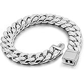 H&Beautimer 925 Sterling Silver Italian Handmade - 0.25-0.5'' Classic Miami Cuban Chain Bracelet For Men - Party Fine Jewelry Original Silver Bracelet 7-10'' Length