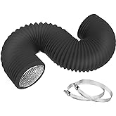 TEAIERXY 3 Inch 8 Feet Dryer Vent Hose,Flexible Insulated Air Ducting,Diesel Heater Hose PVC Aluminum Foil with 2 Clamps for 