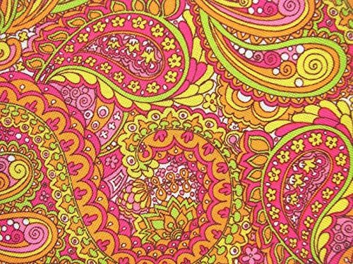 iovo84 Vera Neumann Mod Hot Pink Orange Paisley 60 x 84 Indoor Outdoor Tablecloth Spillproof