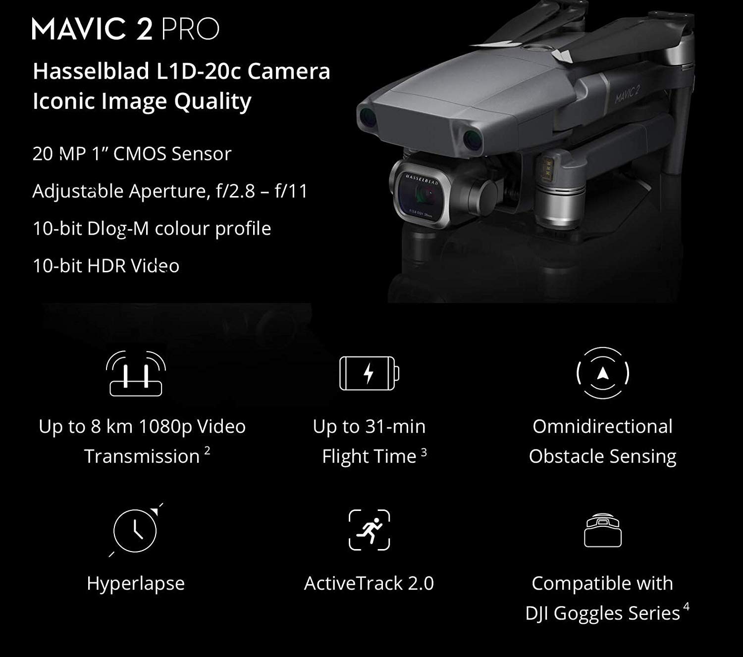 DJI Mavic 2 Pro with 20MP Hasselblad Camera, Comes with One Extra Battery, Hard Professional Case, ND Filter Set, Extreme SD card and More - Image 4