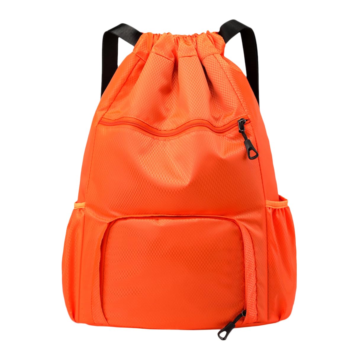 FAVORTALK Drawstring Gym Bag Unisex Swimming Bag Large Capacity Drawstring Backpack Waterproof String Bags for School Beach Holidays Travel Drawstring Bags with Shoe Compartment,Orange-L 17604