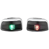 SEAFLO Horizontal Bow Mount Navigation Lights - Bright LED, 2NM Visibility, IP67 Waterproof, Marine Grade AISI 316 Stainless-Steel for Boats up to 65.5 FT - 4-Year Warranty (1 Port &amp; 1 Starboard)