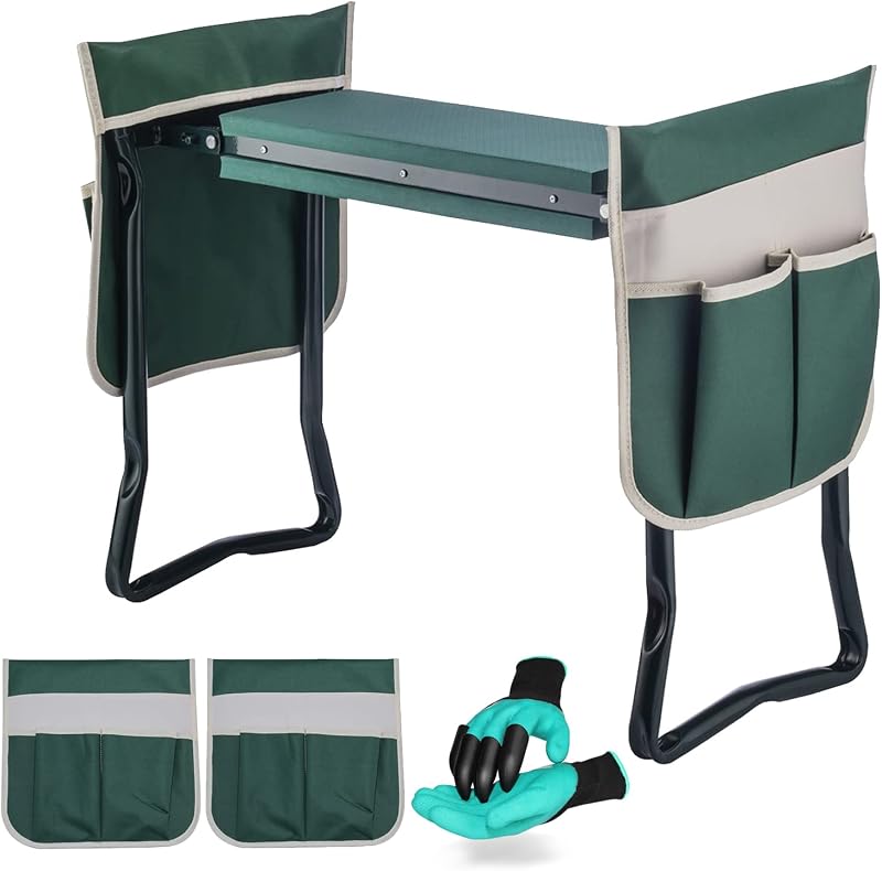 Artist Hand Garden Kneeler 2 in 1 Folding Seat with Tool Pouches & Handles
