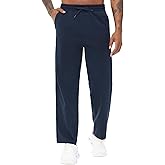 THE GYM PEOPLE Men's Baggy Sweatpants Lightweight Lounge Open Bottom Athletic Workout Pants with Pockets