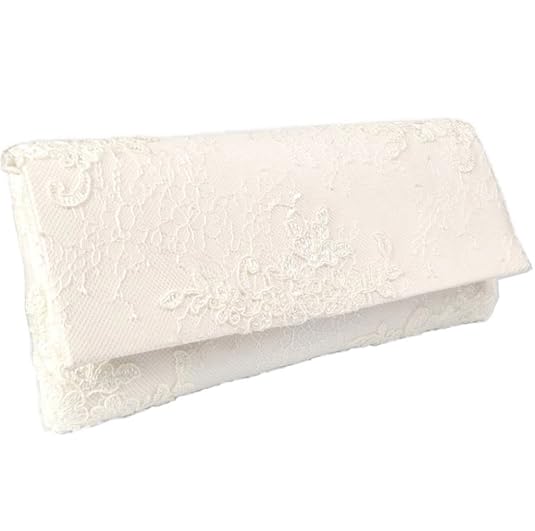 BB-Bridal Damen Spitzen-Clutch zur Hochzeit - Schöne Brauttasche mit Spitze in der Farbe ivory, (creme, elfenbein)