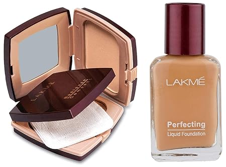 Lakme Radiance Complexion Compact, Shell, 9g & Lakme Perfecting Liquid Foundation, Shell, 27ml