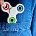 Tri Fidget Hand Spinner Toy Stress Reducer ABS Frame Si3N4 Ceramic Bearing Good For ADD, ADHD, Anxiety and Autism Adult Children - Spins Last For 3 Mins (White & Red & Green & Blue)
