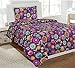 Fancy Collection Sheet Set Owls Flowers Purple Teal Yellow Lavender New (Twin)