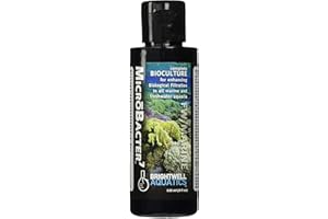 Brightwell Aquatics MicroBacter7 Complete Bioculture for Fish Tank or Aquarium - Populates Biological Filter Media for Saltwater and Freshwater Fish - Aquarium Water Treatments, 4.2 fl oz