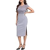 DNFUN Women's Lace Patchwork Elegant Wedding Cocktail Dress Dinner Party Dresses