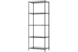 HOMEFORT 5-Tier Wire Shelving,5 Shelves Unit Metal Storage Rack Durable Organizer Perfect for Pantry Closet Kitchen Laundry O