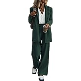 KIRUNDO Women Suits 2 Piece Set Business Casual Dressy Oversized Blazer Jacket and Wide Leg Dress Pantsuits Formal Outfits