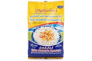 Maharani Diabetic-Friendly Basmati Rice, 1kg - Low Glycemic Index, Premium Parboiled Sella Rice for Healthy Living