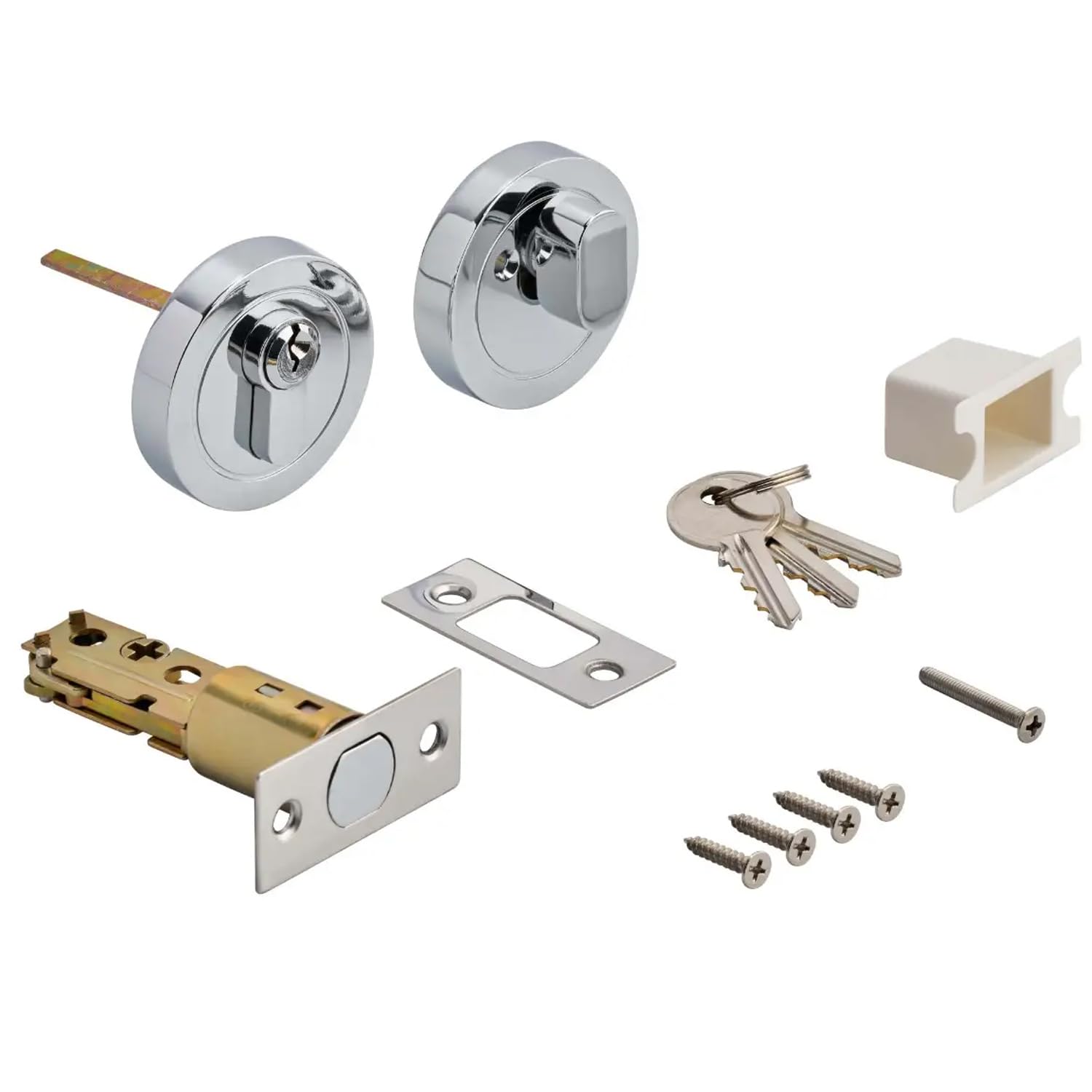 Security Solutions - Euro Locking Deadbolt Thumbturn Set - 60/70mm Backset - Brushed Nickel