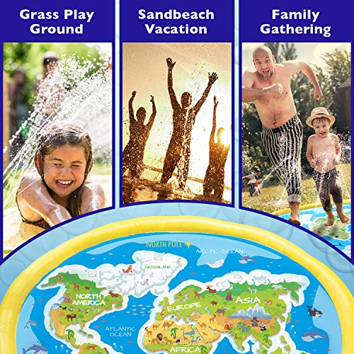ACSTEP Splash Pad, Outdoor Sprinkler for Kids, Inflatable Splash Play Mat Summer Sprinkler Water Toys for Toddlers,Kids and Babies Gifts, Outdoor Swimming Pool Splash Pad Pool for Babies and Toddlers