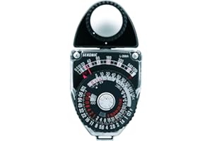 MANFROTTO Sekonic L-398A Studio Deluxe III. L-398A. Strap and case Included. Compact Analog Meter for Incident and Reflected Ambient Light Readings., Black