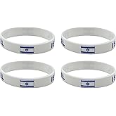 LLBFHH 4 Pcs Israel Israelis Country Flag Rubber Bracelets, National Flag Silicone Bracelet, Rubber Wristbands Patriotic Decorations Gift