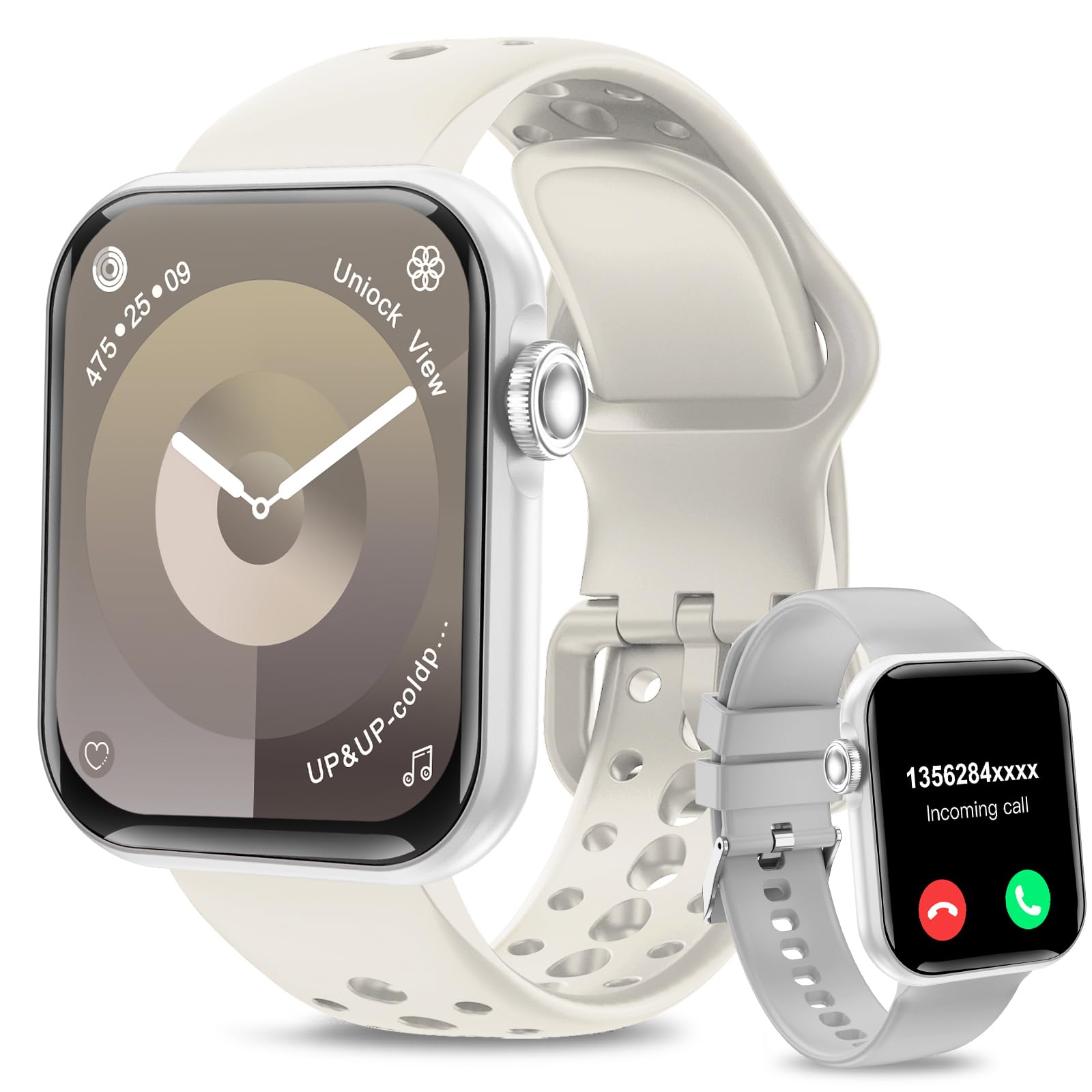 Smart Watch for Men Women,1.83” Smartwatch with Bluetooth Call, Heart Rate & Sleep Monitor Activity Tracker, IP67 Waterproof, 100+ Sports Modes Fitness Tracker Smart watch iOS Android,Grey