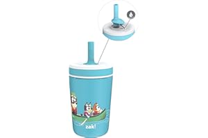 Zak Designs Bluey Kelso Toddler Cups for Travel or at Home, 12oz Vacuum Insulated Stainless Steel Sippy Cup with Leak-Proof D