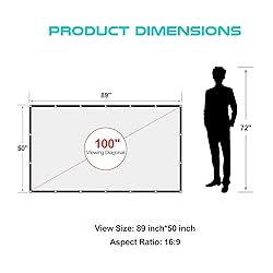AAJK Projector Screen 100 inch, Washable Projector