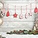 32 Pieces Christmas Wooden Crafts Hangings Ornaments Christmas Tree Decoration, Snow and Star Presents Decoration Accessories (16PCs Star Style and 16PCs Christmas Trees Style)