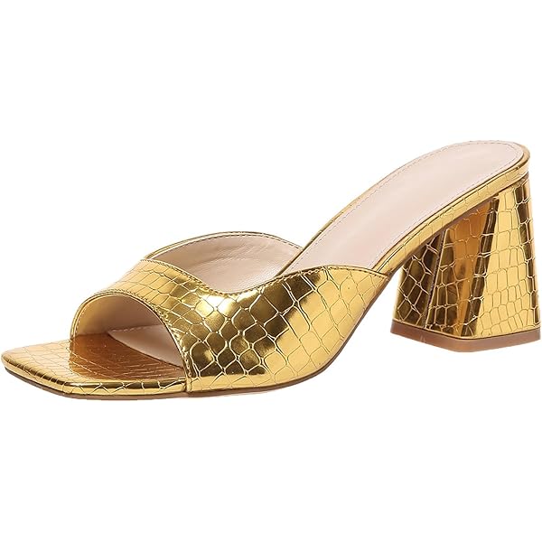 YELLO CHUNKY HEEL SANDALS Mサイズ Amazon.com | Bellini Fuss Womens Chunky Heel Mule Sandal