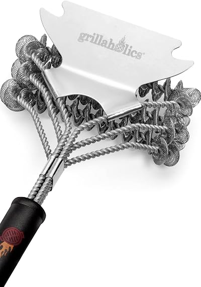 Grillaholics Bristle Free BBQ Brush – Safe Grill Cleaning No Metal Bristles