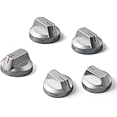 Samsung Stove Knobs Replacement - 5 Pcs Gray Oven Knobs for Gas Range