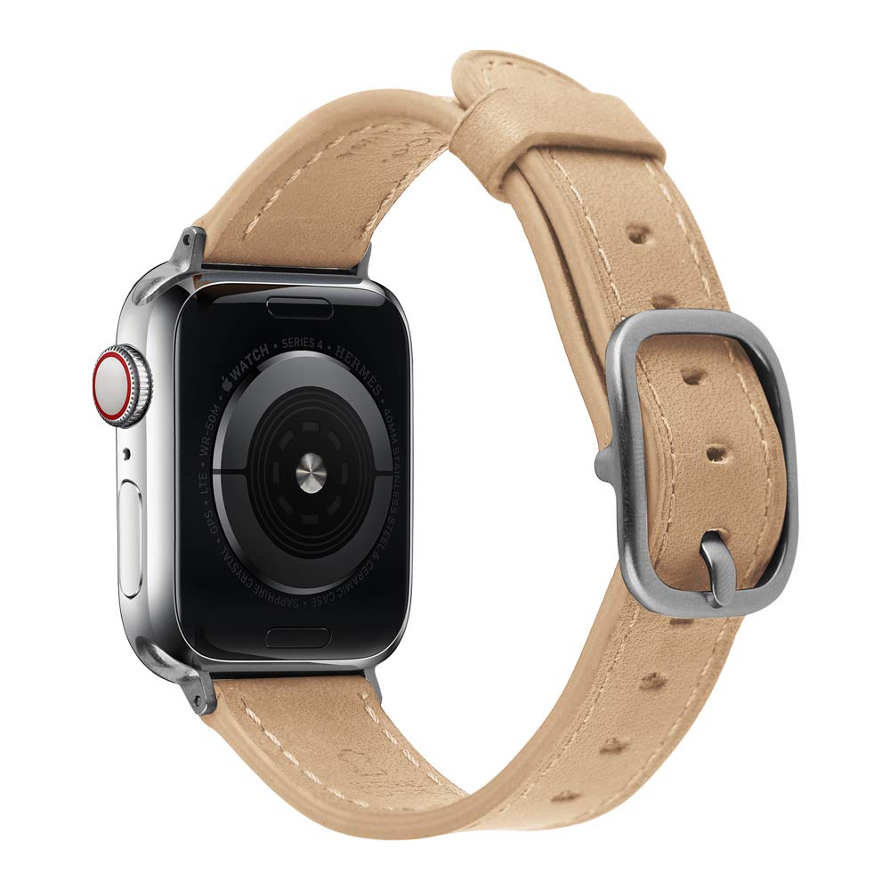 Devia Pink Leather Strap for Apple Watch (40mm)