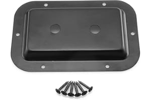 DGZZI Black Dual 1/4" Jack Plate with Screw for Guitar Speaker Cabinet