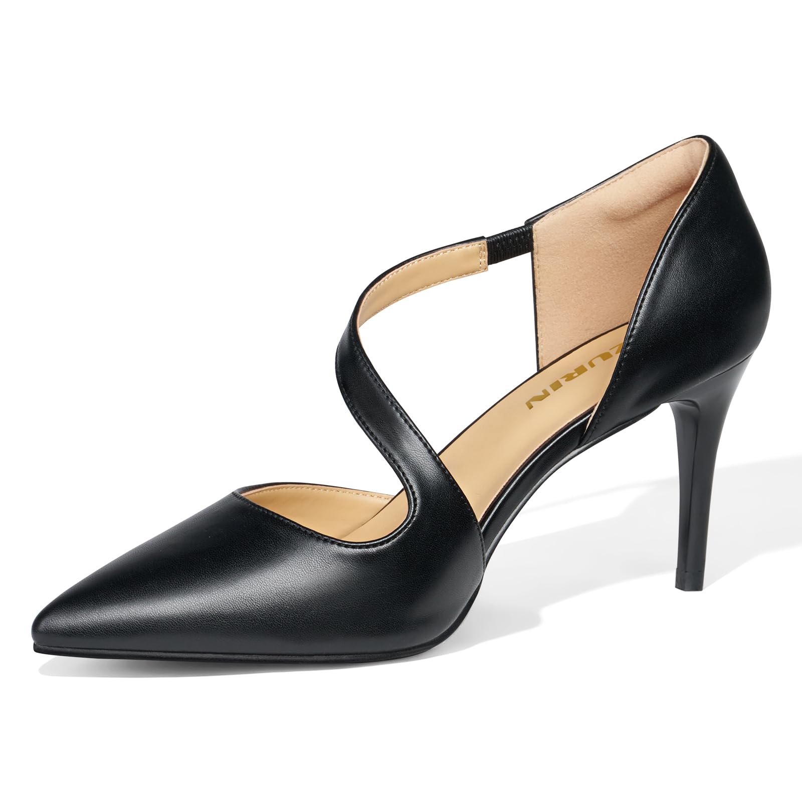 Photo 1 of **8.5  ZURIN Women's Pointed Toe Stiletto Heels for Women Comfortable Closed Toe Heel Dress Pumps Shoes for Work Office Wedding Dancing 38 inch Black 