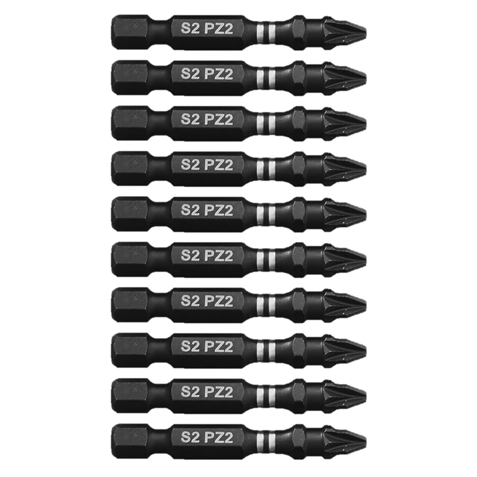 Dekton 10pc 50mm S2 Steel Impact Bits P22-Specifically Designed for Use with Impact Drivers| Forged Tip for Greater Impact Resistance| Torsion Heat-Treated| S2 Grade Steel| High Torque Load Use