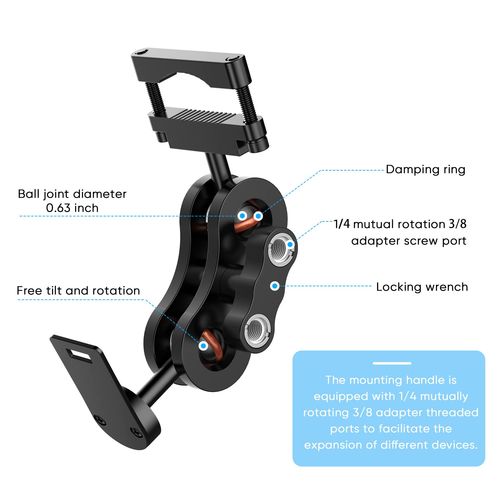 Radar Detector Mount, Rearview Mirror Rod Radar Mounting Base, Suitable for Uniden Radar Models