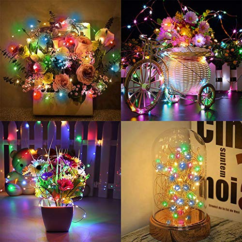 Molbory Solar String Lights Outdoor,2-Pack 33FT 100LED Fairy Lights with 8 Modes Decoration Copper Wire Lights Waterproof Indoor Outdoor Lighting for Patio Yard Trees Christmas Wedding Party