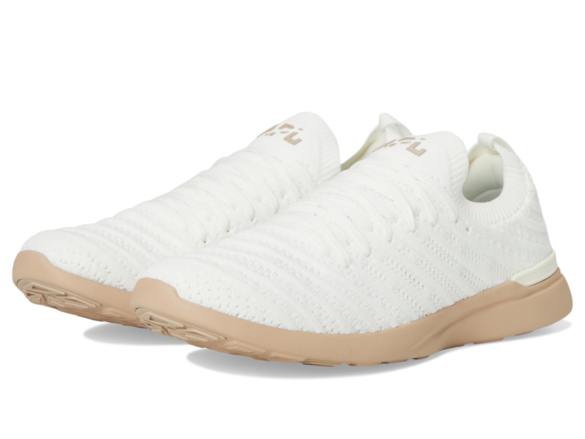 Athletic Propulsion Labs (APL) Women’s Techloom Wave Sneaker, Ivory/Sandstone, 8