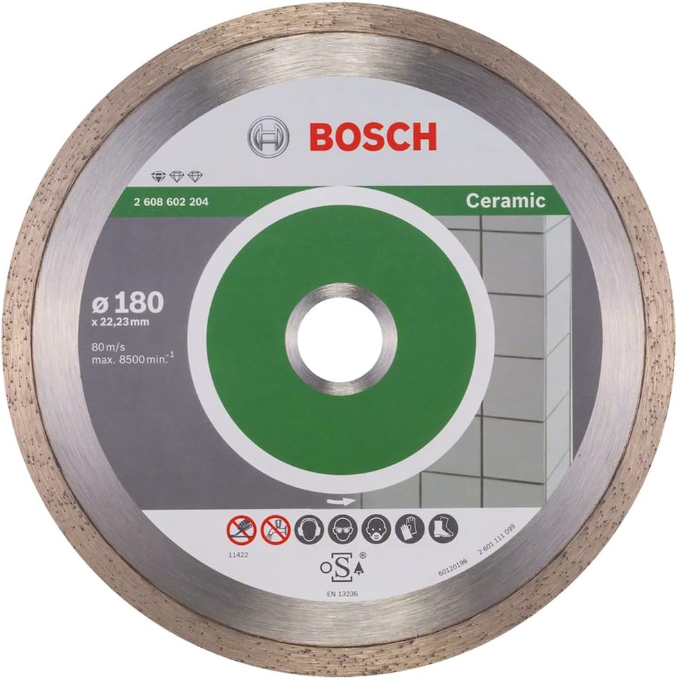 Bosch Diamond Cutting Disc Standard for Ceramic Ø180 x 22.23 x 1.6 x 7 mm
