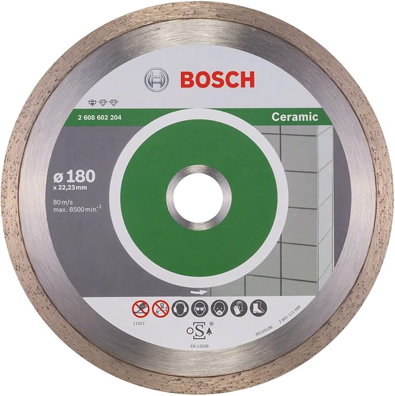 Bosch Diamond Cutting Disc Standard for Ceramic Ø180 x 22.23 x 1.6 x 7 mm