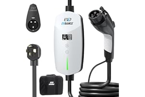 EVDANCE Level 2 EV Charger, 40A, 240V 9.6kW Portable Electric Vehicle Charging Station, NEMA 14-50 Plug, 25ft Cable, Adjustable Current & Timing Delay, J1772 Connector for BEVs/PHEVs