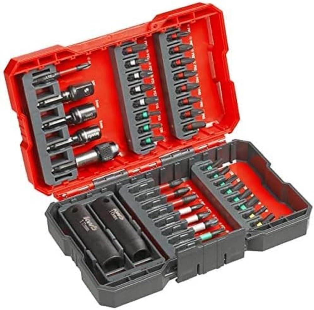 kwb 39-piece Impact Driver Bit Set with Holder and Impact Sockets, E C 44626 Shafts