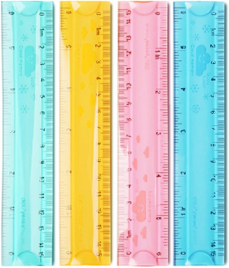 Vommpe Flexible Ruler Soft Bendy Ruler for School Office Shatterproof Measuring Tool for Kids Adults, 15CM 1 Pcs Random Color